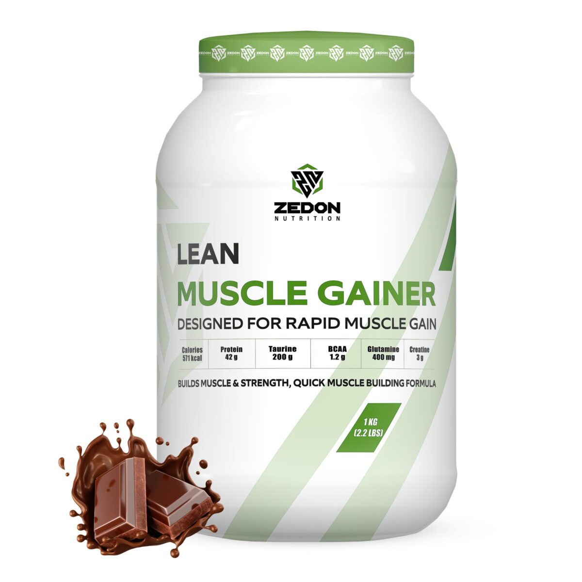 Zedon Lean Muscle Gainer Whey Protein – Advanced Formula for Lean Mass, Strength & Recovery - Image 1