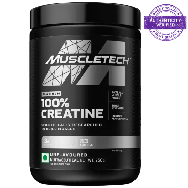 Muscletech Platinum 100% Creatine – Micronized Creatine Monohydrate for Strength & Muscle Growth